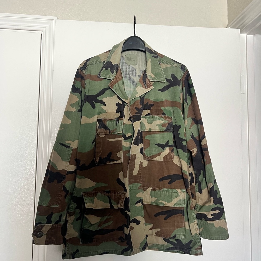 Vintage Oversized Army Print Coat